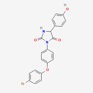 molecular formula C21H15BrN2O4 B6974922 3-[4-(4-Bromophenoxy)phenyl]-5-(4-hydroxyphenyl)imidazolidine-2,4-dione 