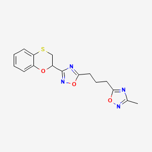 3-(2,3-Dihydro-1,4-benzoxathiin-2-yl)-5-[3-(3-methyl-1,2,4-oxadiazol-5-yl)propyl]-1,2,4-oxadiazole