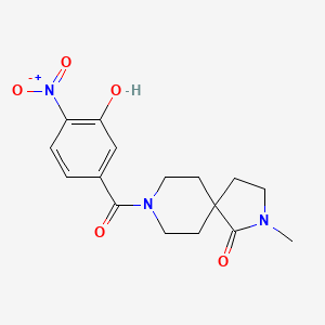 molecular formula C16H19N3O5 B6974930 8-(3-Hydroxy-4-nitrobenzoyl)-2-methyl-2,8-diazaspiro[4.5]decan-1-one 