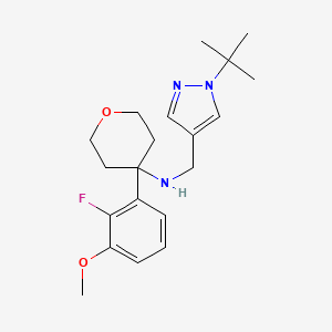 N-[(1-tert-butylpyrazol-4-yl)methyl]-4-(2-fluoro-3-methoxyphenyl)oxan-4-amine