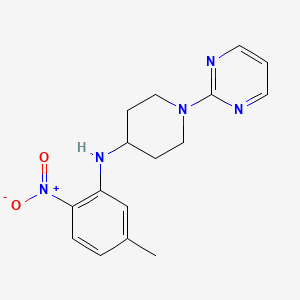 molecular formula C16H19N5O2 B6974973 N-(5-methyl-2-nitrophenyl)-1-pyrimidin-2-ylpiperidin-4-amine 