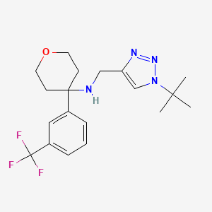 N-[(1-tert-butyltriazol-4-yl)methyl]-4-[3-(trifluoromethyl)phenyl]oxan-4-amine