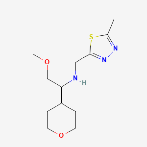 2-methoxy-N-[(5-methyl-1,3,4-thiadiazol-2-yl)methyl]-1-(oxan-4-yl)ethanamine