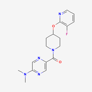 [5-(Dimethylamino)pyrazin-2-yl]-[4-(3-fluoropyridin-2-yl)oxypiperidin-1-yl]methanone