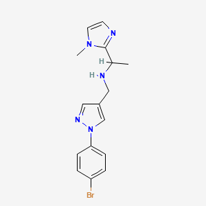 molecular formula C16H18BrN5 B6975054 N-[[1-(4-bromophenyl)pyrazol-4-yl]methyl]-1-(1-methylimidazol-2-yl)ethanamine 