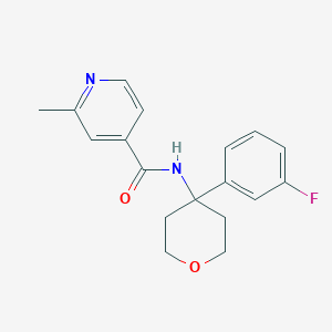 molecular formula C18H19FN2O2 B6975068 N-[4-(3-fluorophenyl)oxan-4-yl]-2-methylpyridine-4-carboxamide 