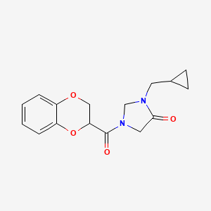 3-(Cyclopropylmethyl)-1-(2,3-dihydro-1,4-benzodioxine-3-carbonyl)imidazolidin-4-one