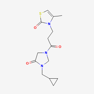 molecular formula C14H19N3O3S B6975084 3-[3-[3-(Cyclopropylmethyl)-4-oxoimidazolidin-1-yl]-3-oxopropyl]-4-methyl-1,3-thiazol-2-one 