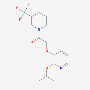 molecular formula C16H21F3N2O3 B6975089 2-(2-Propan-2-yloxypyridin-3-yl)oxy-1-[3-(trifluoromethyl)piperidin-1-yl]ethanone 