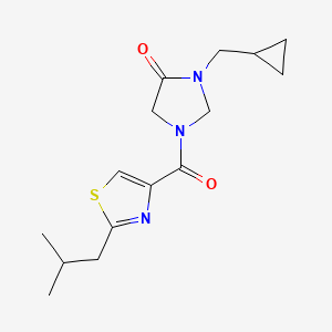 3-(Cyclopropylmethyl)-1-[2-(2-methylpropyl)-1,3-thiazole-4-carbonyl]imidazolidin-4-one