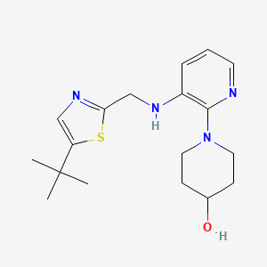 1-[3-[(5-Tert-butyl-1,3-thiazol-2-yl)methylamino]pyridin-2-yl]piperidin-4-ol