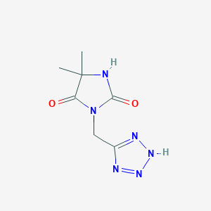 molecular formula C7H10N6O2 B6975210 5,5-dimethyl-3-(2H-tetrazol-5-ylmethyl)imidazolidine-2,4-dione 