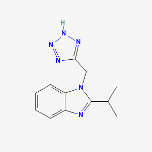 molecular formula C12H14N6 B6975238 2-propan-2-yl-1-(2H-tetrazol-5-ylmethyl)benzimidazole 