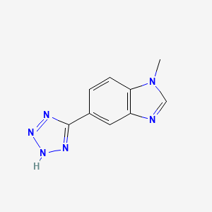 molecular formula C9H8N6 B6975258 1-methyl-5-(2H-tetrazol-5-yl)benzimidazole 