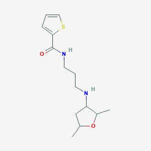 molecular formula C14H22N2O2S B6975323 N-[3-[(2,5-dimethyloxolan-3-yl)amino]propyl]thiophene-2-carboxamide 