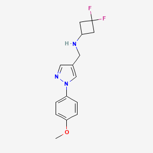 3,3-difluoro-N-[[1-(4-methoxyphenyl)pyrazol-4-yl]methyl]cyclobutan-1-amine