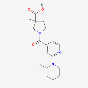 3-Methyl-1-[2-(2-methylpiperidin-1-yl)pyridine-4-carbonyl]pyrrolidine-3-carboxylic acid