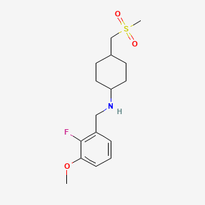 molecular formula C16H24FNO3S B6975345 N-[(2-fluoro-3-methoxyphenyl)methyl]-4-(methylsulfonylmethyl)cyclohexan-1-amine 