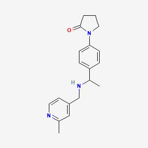 molecular formula C19H23N3O B6975346 1-[4-[1-[(2-Methylpyridin-4-yl)methylamino]ethyl]phenyl]pyrrolidin-2-one 