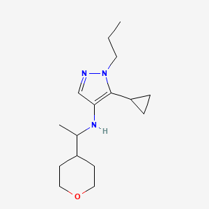 5-cyclopropyl-N-[1-(oxan-4-yl)ethyl]-1-propylpyrazol-4-amine