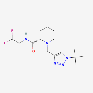 molecular formula C15H25F2N5O B6975359 (2S)-1-[(1-tert-butyltriazol-4-yl)methyl]-N-(2,2-difluoroethyl)piperidine-2-carboxamide 