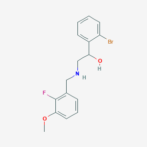 molecular formula C16H17BrFNO2 B6975398 1-(2-Bromophenyl)-2-[(2-fluoro-3-methoxyphenyl)methylamino]ethanol 