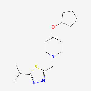 2-[(4-Cyclopentyloxypiperidin-1-yl)methyl]-5-propan-2-yl-1,3,4-thiadiazole