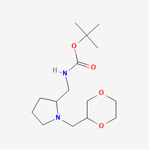 tert-butyl N-[[1-(1,4-dioxan-2-ylmethyl)pyrrolidin-2-yl]methyl]carbamate