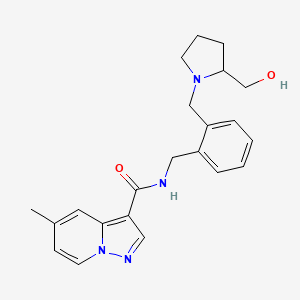 N-[[2-[[2-(hydroxymethyl)pyrrolidin-1-yl]methyl]phenyl]methyl]-5-methylpyrazolo[1,5-a]pyridine-3-carboxamide