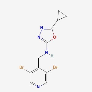 5-cyclopropyl-N-[(3,5-dibromopyridin-4-yl)methyl]-1,3,4-oxadiazol-2-amine