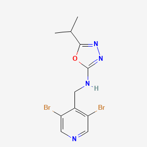 N-[(3,5-dibromopyridin-4-yl)methyl]-5-propan-2-yl-1,3,4-oxadiazol-2-amine