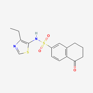 molecular formula C15H16N2O3S2 B6975530 N-(4-ethyl-1,3-thiazol-5-yl)-5-oxo-7,8-dihydro-6H-naphthalene-2-sulfonamide 