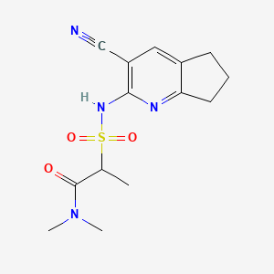 2-[(3-cyano-6,7-dihydro-5H-cyclopenta[b]pyridin-2-yl)sulfamoyl]-N,N-dimethylpropanamide