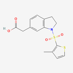 2-[1-(3-Methylthiophen-2-yl)sulfonyl-2,3-dihydroindol-6-yl]acetic acid