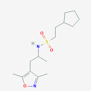 2-cyclopentyl-N-[1-(3,5-dimethyl-1,2-oxazol-4-yl)propan-2-yl]ethanesulfonamide