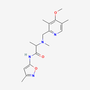 2-[(4-methoxy-3,5-dimethylpyridin-2-yl)methyl-methylamino]-N-(3-methyl-1,2-oxazol-5-yl)propanamide