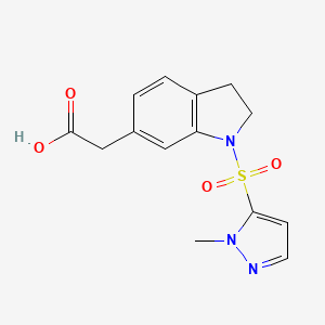 2-[1-(2-Methylpyrazol-3-yl)sulfonyl-2,3-dihydroindol-6-yl]acetic acid