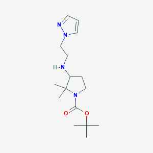 Tert-butyl 2,2-dimethyl-3-(2-pyrazol-1-ylethylamino)pyrrolidine-1-carboxylate