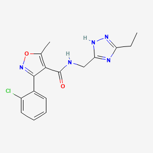 3-(2-chlorophenyl)-N-[(3-ethyl-1H-1,2,4-triazol-5-yl)methyl]-5-methyl-1,2-oxazole-4-carboxamide