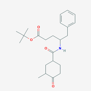 molecular formula C23H33NO4 B6975593 Tert-butyl 4-[(3-methyl-4-oxocyclohexanecarbonyl)amino]-5-phenylpentanoate 