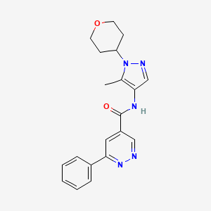 N-[5-methyl-1-(oxan-4-yl)pyrazol-4-yl]-6-phenylpyridazine-4-carboxamide