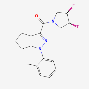 [(3S,4R)-3,4-difluoropyrrolidin-1-yl]-[1-(2-methylphenyl)-5,6-dihydro-4H-cyclopenta[c]pyrazol-3-yl]methanone