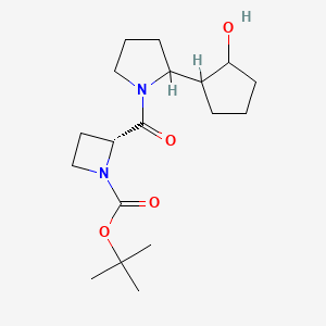 tert-butyl (2R)-2-[2-(2-hydroxycyclopentyl)pyrrolidine-1-carbonyl]azetidine-1-carboxylate