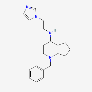 molecular formula C20H28N4 B6975669 1-benzyl-N-(2-imidazol-1-ylethyl)-2,3,4,4a,5,6,7,7a-octahydrocyclopenta[b]pyridin-4-amine 