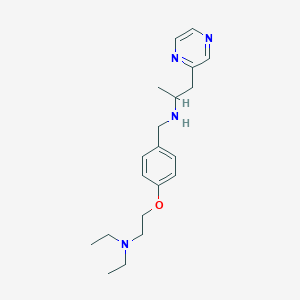 molecular formula C20H30N4O B6975672 N-[[4-[2-(diethylamino)ethoxy]phenyl]methyl]-1-pyrazin-2-ylpropan-2-amine 