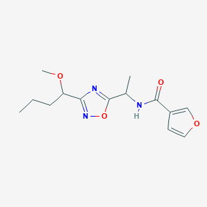 N-[1-[3-(1-methoxybutyl)-1,2,4-oxadiazol-5-yl]ethyl]furan-3-carboxamide