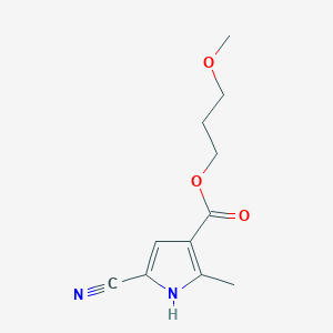 molecular formula C11H14N2O3 B6975703 3-methoxypropyl 5-cyano-2-methyl-1H-pyrrole-3-carboxylate 