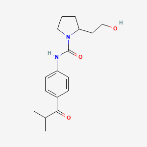 molecular formula C17H24N2O3 B6975735 2-(2-hydroxyethyl)-N-[4-(2-methylpropanoyl)phenyl]pyrrolidine-1-carboxamide 