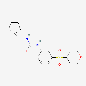 molecular formula C20H28N2O4S B6975737 1-[3-(Oxan-4-ylsulfonyl)phenyl]-3-spiro[3.4]octan-3-ylurea 