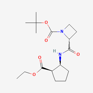 molecular formula C17H28N2O5 B6975776 tert-butyl (2R)-2-[[(1S,2R)-2-ethoxycarbonylcyclopentyl]carbamoyl]azetidine-1-carboxylate 